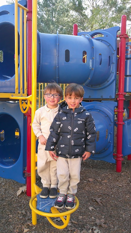 Preschool children at play on the playground